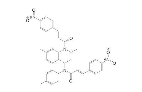 (2E)-N-{2,7-dimethyl-1-[(2E)-3-(4-nitrophenyl)-2-propenoyl]-1,2,3,4-tetrahydro-4-quinolinyl}-N-(4-methylphenyl)-3-(4-nitrophenyl)-2-propenamide