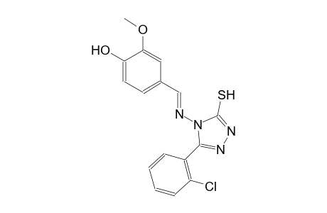 4-((E)-{[3-(2-chlorophenyl)-5-sulfanyl-4H-1,2,4-triazol-4-yl]imino}methyl)-2-methoxyphenol