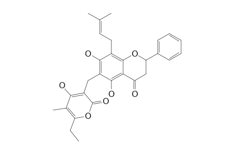 6-[(5-methyl-6-ethyl-4-hydroxy-pyrone-3-yl)-methylene]-glabranine