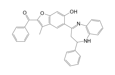 2-Benzoyl-6-hydroxy-3-methyl-5-[2'-phenyl-2',3'-dihydro-1H-1,5-bezodiazepin-4'-yl]benzo[b]furan