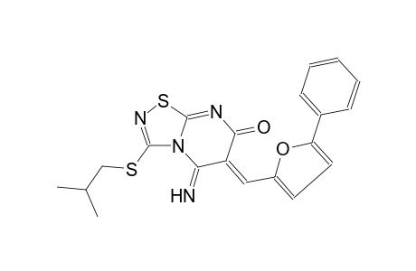 (6Z)-5-imino-3-(isobutylsulfanyl)-6-[(5-phenyl-2-furyl)methylene]-5,6-dihydro-7H-[1,2,4]thiadiazolo[4,5-a]pyrimidin-7-one