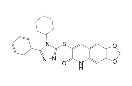 7-[(4-cyclohexyl-5-phenyl-4H-1,2,4-triazol-3-yl)sulfanyl]-8-methyl[1,3]dioxolo[4,5-g]quinolin-6(5H)-one