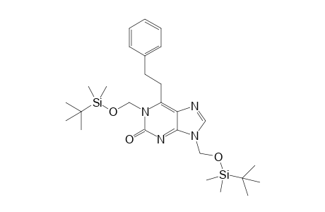 1,9-bis[[tert-butyl(dimethyl)silyl]oxymethyl]-6-phenethyl-purin-2-one