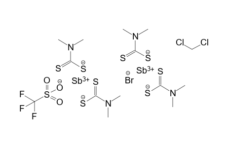 Diantimony(III) dichloromethane tetra(N,N-dimethylcarbamodithioate)trifluoromethanesulfonate bromide