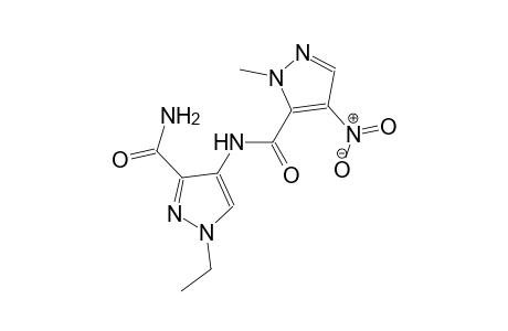 1-ethyl-4-{[(1-methyl-4-nitro-1H-pyrazol-5-yl)carbonyl]amino}-1H-pyrazole-3-carboxamide