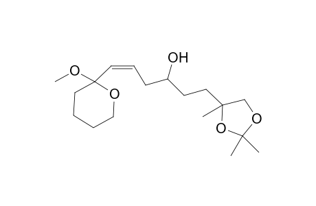 (Z)-6-(2-methoxy-2-oxanyl)-1-(2,2,4-trimethyl-1,3-dioxolan-4-yl)-5-hexen-3-ol