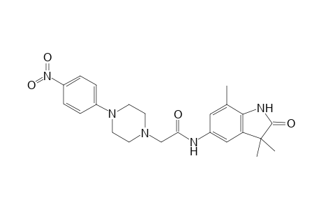 2-[4-(4-nitrophenyl)-1-piperazinyl]-N-(3,3,7-trimethyl-2-oxo-1H-indol-5-yl)acetamide