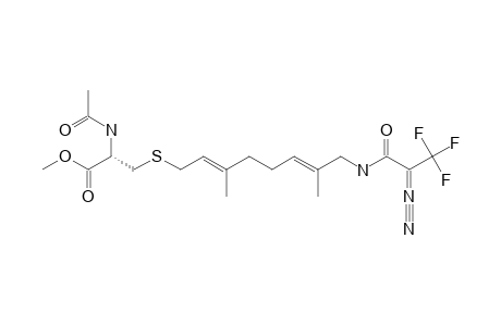 N-ACETYL-CYSTEINE-[S-(E,E)-3,7-DIMETHYL-2,6-OCTADIENE-8-[(E)-4-N-(2-DIAZO-3,3,3-TRIFLUOROPROPIONAMIDO)]]-METHYLESTER;DESIRED-ISOMER