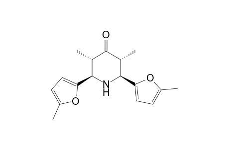 (2R*,3S*,5R*,6S*)-3,5-Dimethyl-2,6-bis(5-methyl-2-furyl)piperidin-4-one
