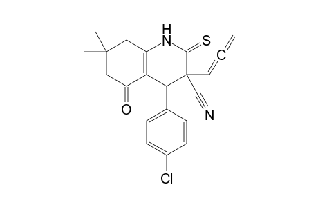 4-(4-Chlorophenyl)-7,7-dimethyl-5-oxo-3-(propa-1,2-dien-1-yl)-2-thioxo-1,2,3,4,5,6,7,8-octahydroquinoline-3-carbonitrile