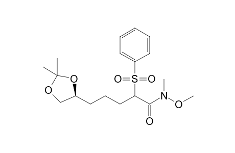 N-Methoxy-N-methyl-2-phenylsulfonyl-6,7-(isopropylidenedioxy)heptanamide