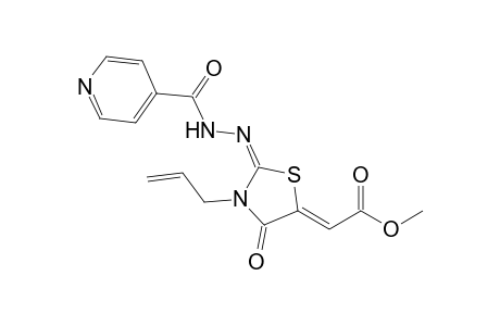 (Z)-Methyl 2-((E)-3-allyl-2-(2-isonicotinoylhydra-zono)-4-oxothiazolidin-5-ylidene)acetate