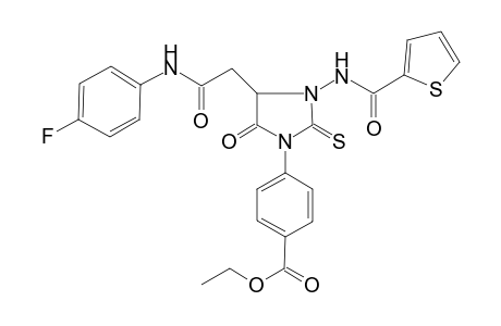 Benzoic acid, 4-[4-[2-[(4-fluorophenyl)amino]-2-oxoethyl]-5-oxo-3-[(2-thienylcarbonyl)amino]-2-thioxo-1-imidazolidinyl]-, ethyl ester