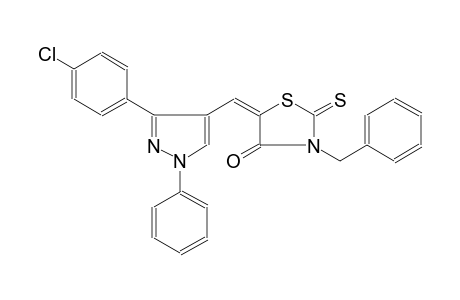 (5E)-3-benzyl-5-{[3-(4-chlorophenyl)-1-phenyl-1H-pyrazol-4-yl]methylene}-2-thioxo-1,3-thiazolidin-4-one