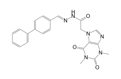 1H-purine-7-acetic acid, 2,3,6,7-tetrahydro-1,3-dimethyl-2,6-dioxo-, 2-[(E)-[1,1'-biphenyl]-4-ylmethylidene]hydrazide