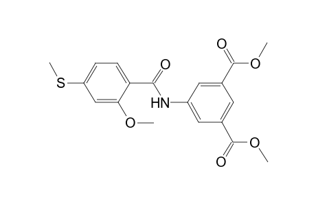 Dimethyl 5-([2-methoxy-4-(methylsulfanyl)benzoyl]amino)isophthalate