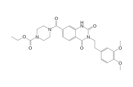 ethyl 4-({3-[2-(3,4-dimethoxyphenyl)ethyl]-2,4-dioxo-1,2,3,4-tetrahydro-7-quinazolinyl}carbonyl)-1-piperazinecarboxylate