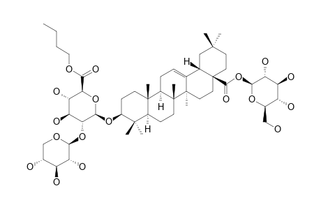 PSEUDOGINSENOSIDE_RT1_BUTYLESTER;OLEANOLIC_ACID-3-O-[BETA-D-XYLOPYRANOSYL-(1->2)-BETA-D-GLUCURONOPYRANOSIDE-6-O-BUTYLESTER]-28-O-BETA-D