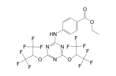 Ethyl 4-((4,6-bis[2,2,2-trifluoro-1-(trifluoromethyl)ethoxy]-1,3,5-triazin-2-yl)amino)benzoate