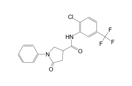 N-[2-chloro-5-(trifluoromethyl)phenyl]-5-oxo-1-phenyl-3-pyrrolidinecarboxamide