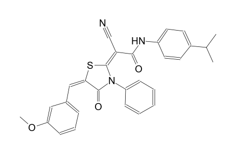 (2E)-2-cyano-N-(4-isopropylphenyl)-2-[(5E)-5-(3-methoxybenzylidene)-4-oxo-3-phenyl-1,3-thiazolidin-2-ylidene]ethanamide