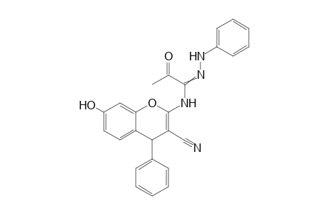 N-(3-Cyano-7-hydroxy-4-phenyl-4H-chromen-2-yl)-2-oxo-N'-phenylpropane hydrazonamide