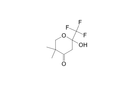 2-Hydroxy-5,5-dimethyl-2-(trifluoromethyl)tetrahydro-4H-pyran-4-one