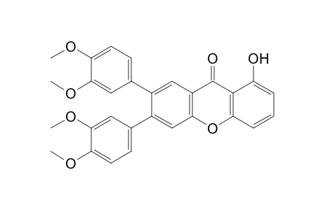 6,7-Bis(3,4-dimethoxyphenyl)-1-hydroxy-9H-xanthen-9-one