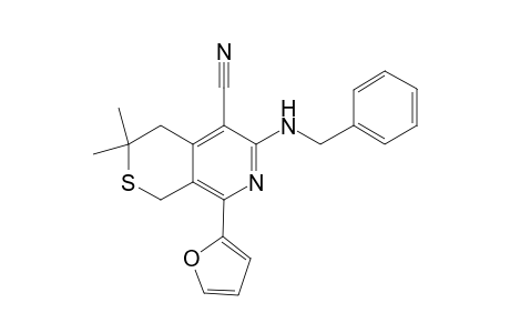6-(benzylamino)-8-(2-furyl)-3,3-dimethyl-3,4-dihydro-1H-thiopyrano[3,4-c]pyridine-5-carbonitrile