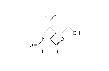 3-(2-Hydroxy-ethyl)-N-methoxycarbonyl-2-methoxycarbonyl-4-(1-methyl-ethenyl)-pyrrolidine