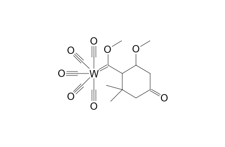 exo-(pentacarbonyl)(1-(2-methoxy-4-oxo-6,6-dimethylcyclohexanyl)-1-methoxymethylene)tungsten complex