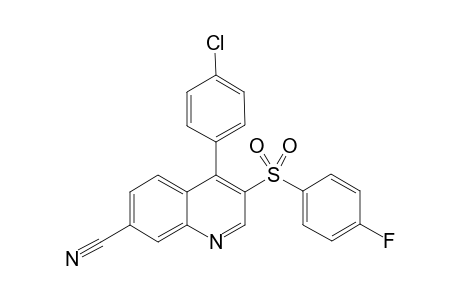 4-(4-Chlorophenyl)-3-((4-fluorophenyl)sulfonyl)quinoline-7-carbonitrile