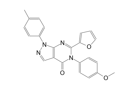 4H-pyrazolo[3,4-d]pyrimidin-4-one, 6-(2-furanyl)-1,5-dihydro-5-(4-methoxyphenyl)-1-(4-methylphenyl)-