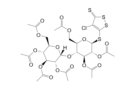 5-[(2',3',6'-Tri-O-acetyl-4'-O-2",3",4",6"-tetra-O-acetyl-.alpha.-D-glucopyranosyl)-(.beta.-D-glucopyranosyl-thio)]-4-chloro-1,2-dithiol-3-thione