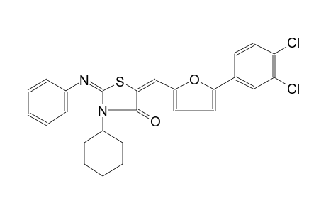 4-thiazolidinone, 3-cyclohexyl-5-[[5-(3,4-dichlorophenyl)-2-furanyl]methylene]-2-(phenylimino)-, (2E,5E)-