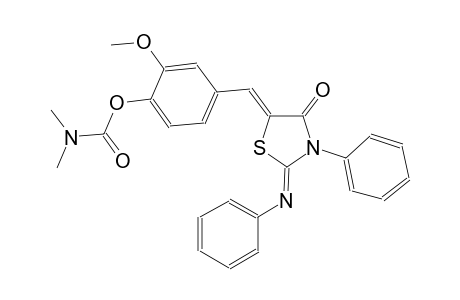 carbamic acid, dimethyl-, 2-methoxy-4-[(Z)-[(2Z)-4-oxo-3-phenyl-2-(phenylimino)thiazolidinylidene]methyl]phenyl ester