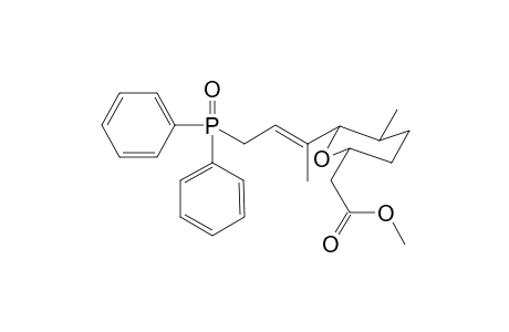 Methyl 6-(3-diphenylphosphinoyl-1-methylprop-1-enyl)-5-methylpyran-2-acetate