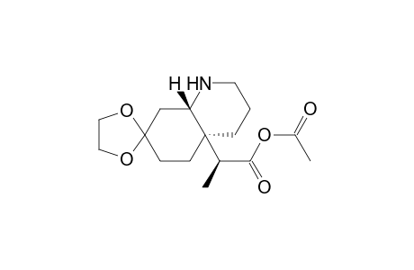 Spiro[1,3-dioxolane-2,7'(4'aH)-quinoline]-4'a-acetic acid, 1'-acetyloctahydro-, methyl ester, cis-(.+-.)-