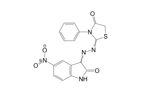 5-Nitro-3-[(3-phenyl-4-thiazolidinone-2-ylidene)hydrazono]-1H-2-indolinone