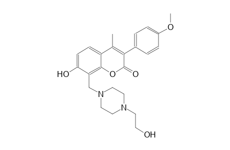2H-1-benzopyran-2-one, 7-hydroxy-8-[[4-(2-hydroxyethyl)-1-piperazinyl]methyl]-3-(4-methoxyphenyl)-4-methyl-