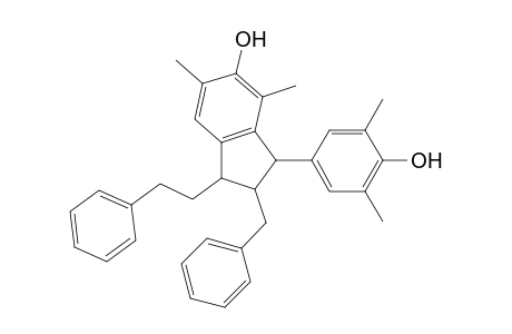 2-Benzyl-3-(4-hydroxy-3,5-dimethyl-phenyl)-4,6-dimethyl-1-phenethyl-indan-5-ol