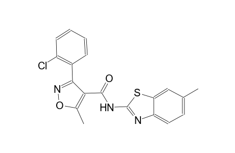 3-(2-chlorophenyl)-5-methyl-N-(6-methyl-1,3-benzothiazol-2-yl)-4-isoxazolecarboxamide