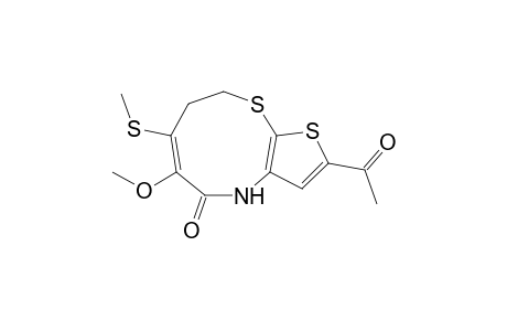 2-Acetyl-8,9-dihydro-6-methoxy-7-methylthiothieno[2,3-b][1,4]thiazin-5(4H)-one
