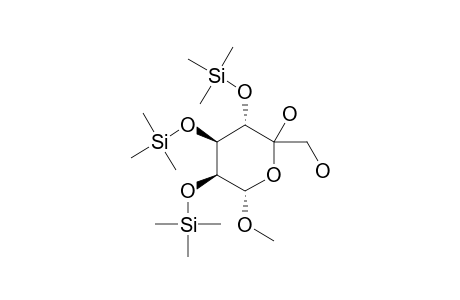 (3S,4R,5S,6S)-6-methoxy-2-methylol-3,4,5-tris(trimethylsilyloxy)tetrahydropyran-2-ol
