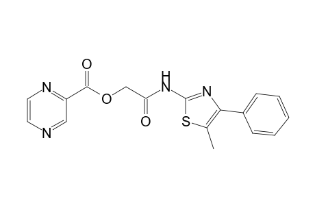 2-Pyrazinecarboxylic acid, 2-[(5-methyl-4-phenyl-2-thiazolyl)amino]-2-oxoethyl ester