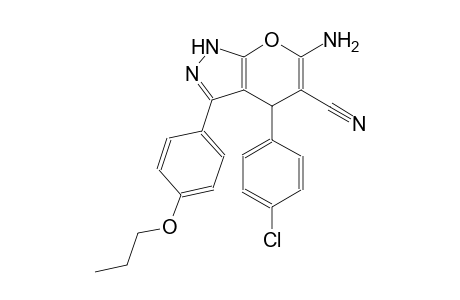 6-amino-4-(4-chlorophenyl)-3-(4-propoxyphenyl)-1,4-dihydropyrano[2,3-c]pyrazole-5-carbonitrile