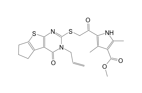 1H-pyrrole-3-carboxylic acid, 2,4-dimethyl-5-[[[3,5,6,7-tetrahydro-4-oxo-3-(2-propenyl)-4H-cyclopenta[4,5]thieno[2,3-d]pyrimidin-2-yl]thio]acetyl]-, methyl ester