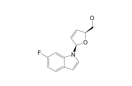 1-(2',3'-DIDESOXY-BETA-D-GLYCERO-PENT-2-ENOFURANOSYL)-6-FLUOROINDOLE