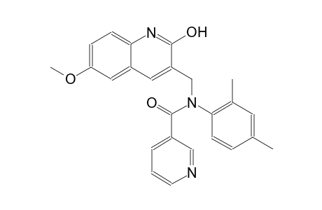 N-(2,4-dimethylphenyl)-N-[(2-hydroxy-6-methoxy-3-quinolinyl)methyl]nicotinamide