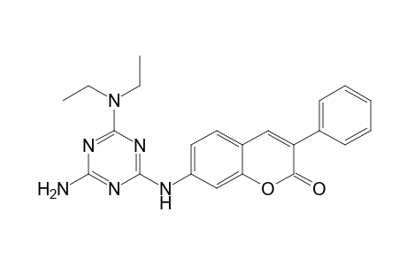 3-Phenyl-7-(2-amino-4-diethylamino-1,3,5-triazin-6-yl)aminocoumarin